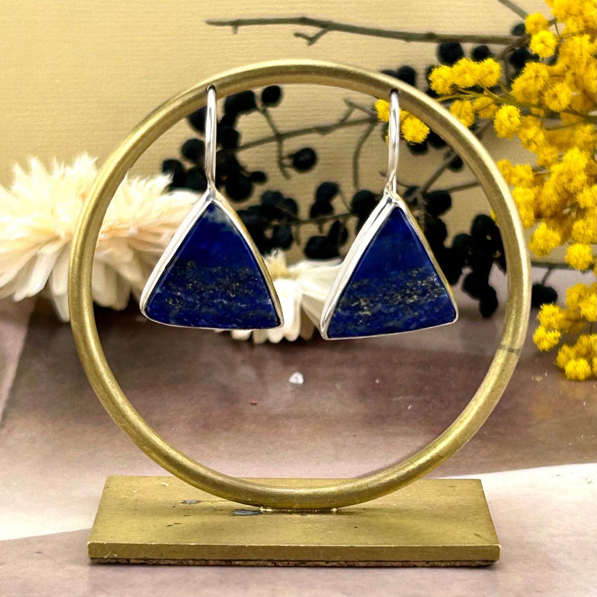 Lapis Lazuli Pyramid Earrings