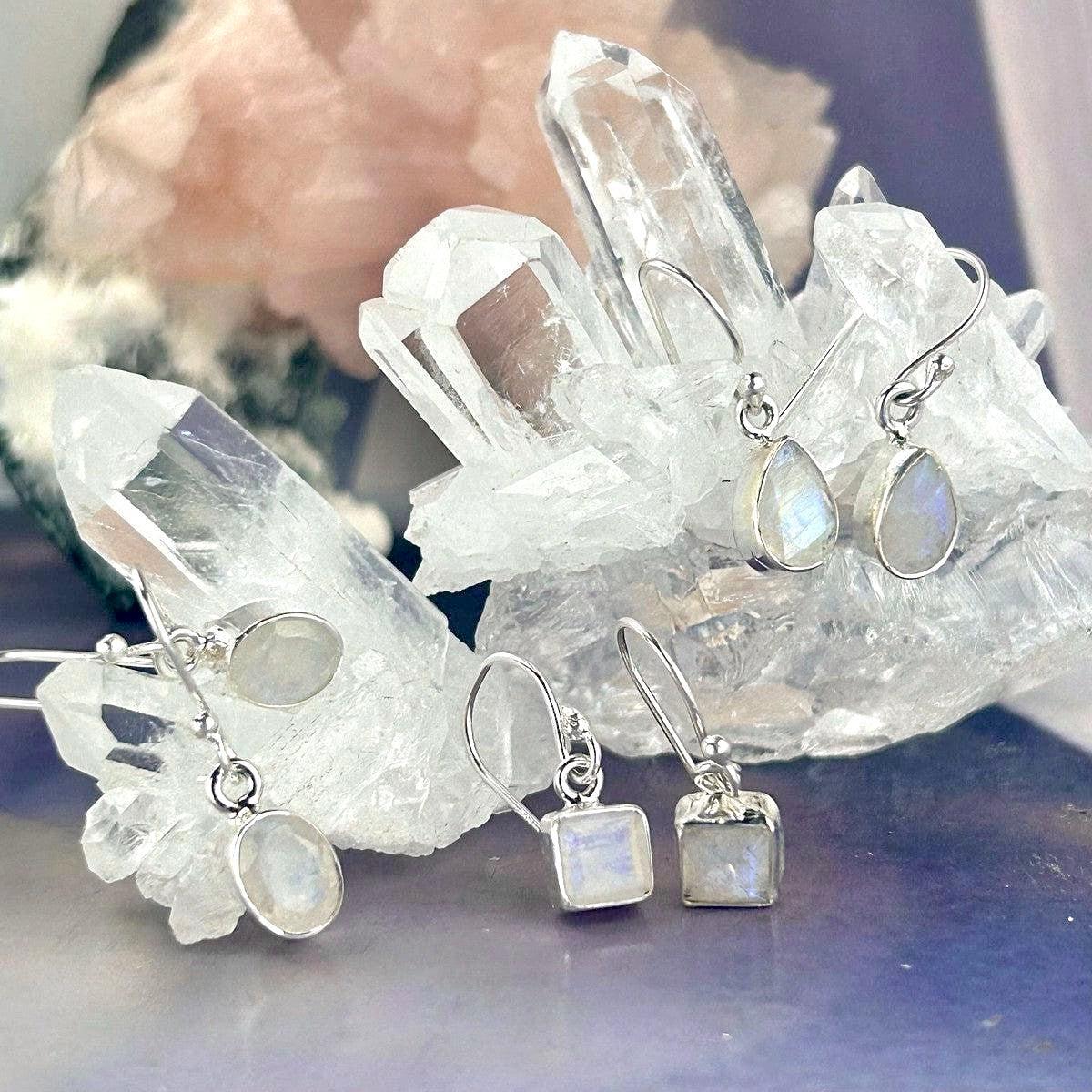 Dainty Moonstone Earrings
