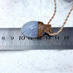 Blue Lace Agate & Leather Cord Talisman Necklaces (Med)