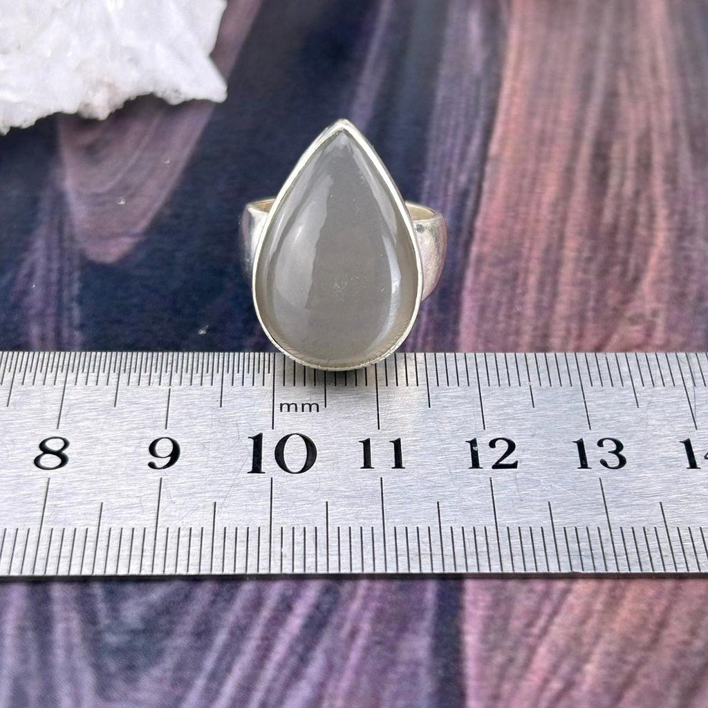 Opaque Grey Crystal Ring