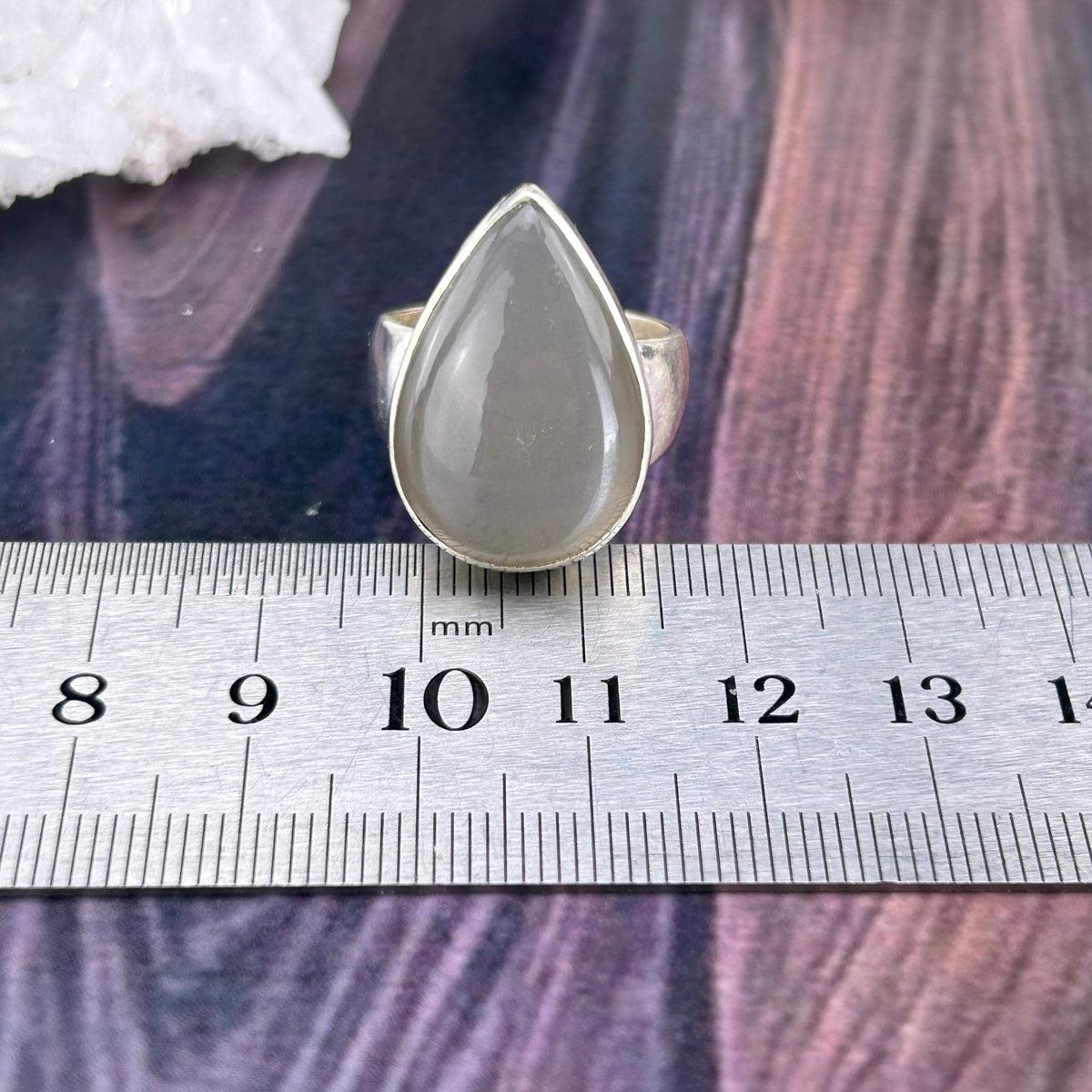 Opaque Grey Crystal Ring