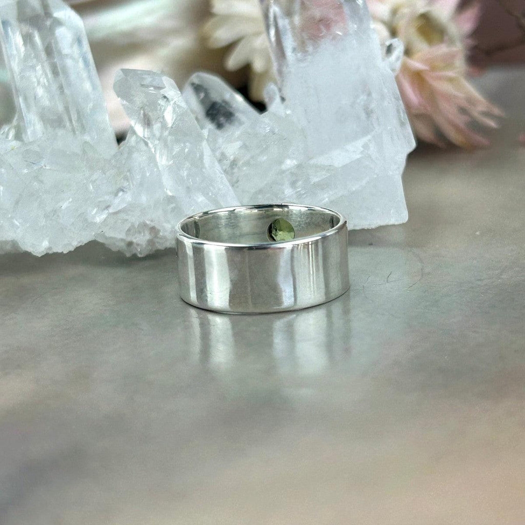 Wide Band Gemstone Ring