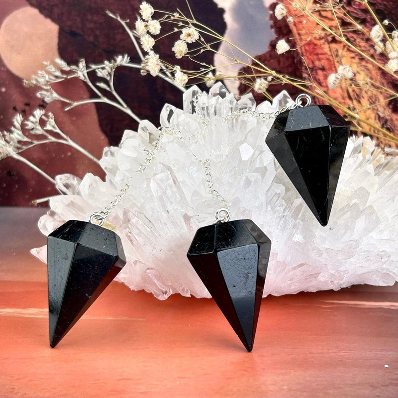 Black Tourmaline Crystal Pendulum
