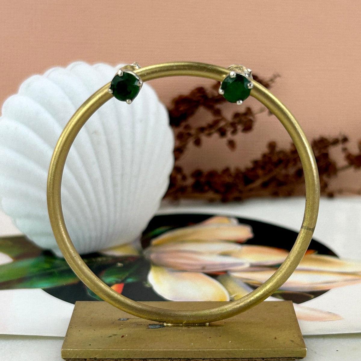 Green Gemstone Studs