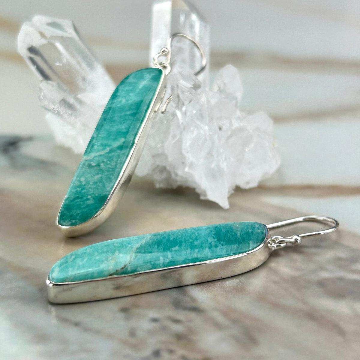 Amazonite Bar Earrings