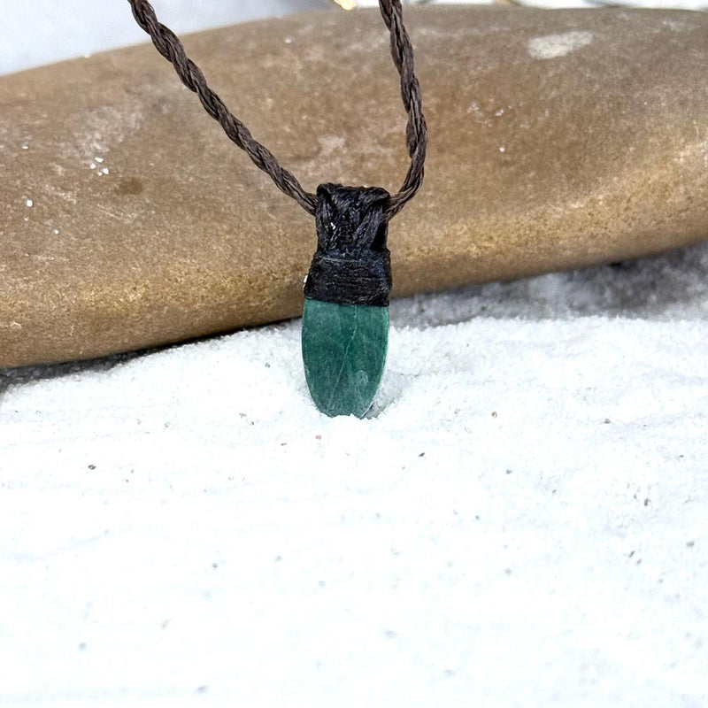 Malachite & Leather Cord Talisman Necklaces (Small & Extra Small)
