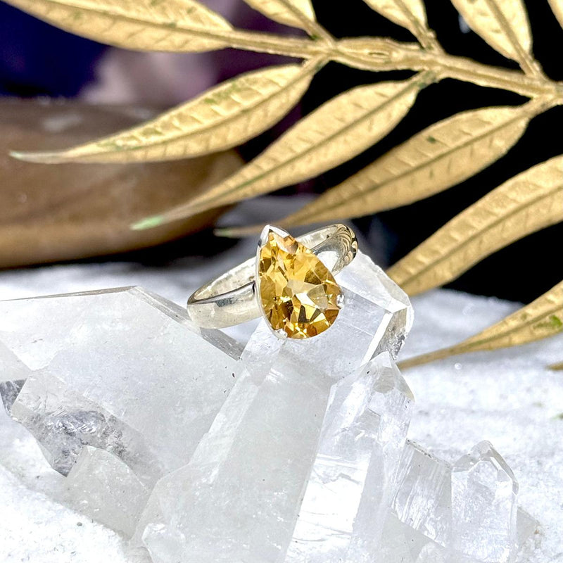 Citrine Pear Cut Ring