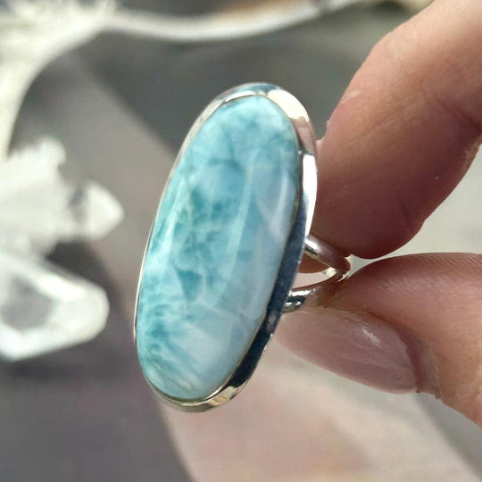 Larimar Elongated Oval Ring