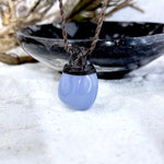 Blue Lace Agate & Leather Cord Talisman Necklaces (Med)
