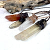 Crystal Point Leather Necklace