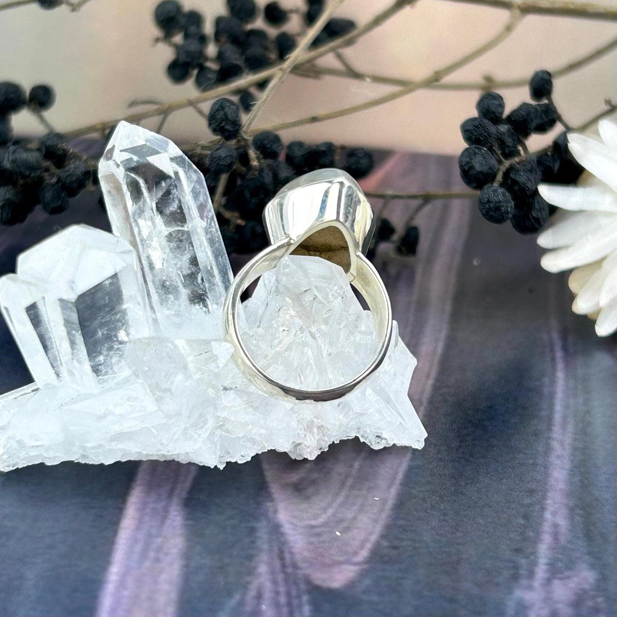 Gray Cat's Eye Moonstone Ring