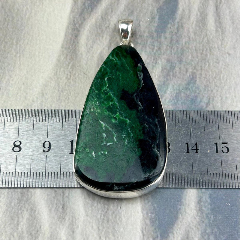 Large Green Freeform Stone Pendant