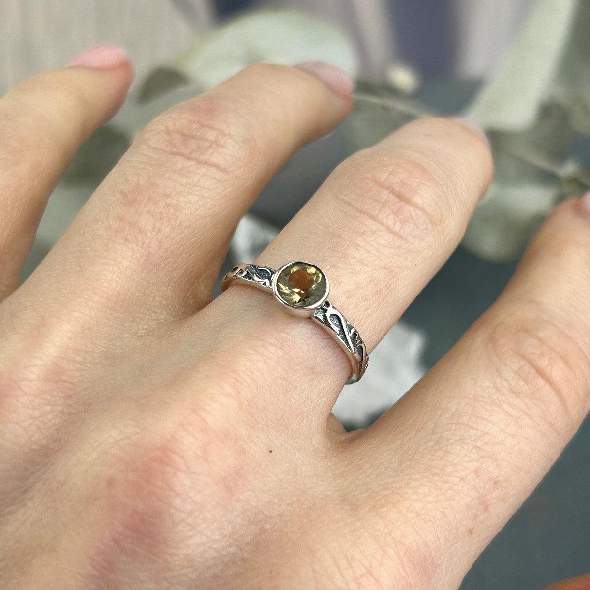 Yellow Gemstone Silver Ring
