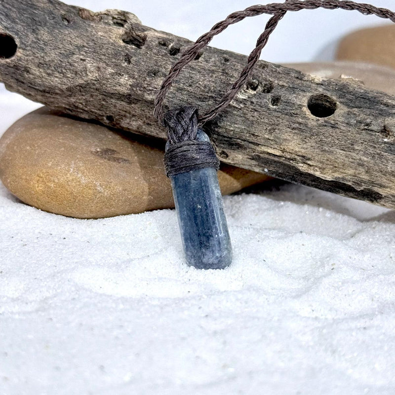 Leather Cord Kyanite Necklace
