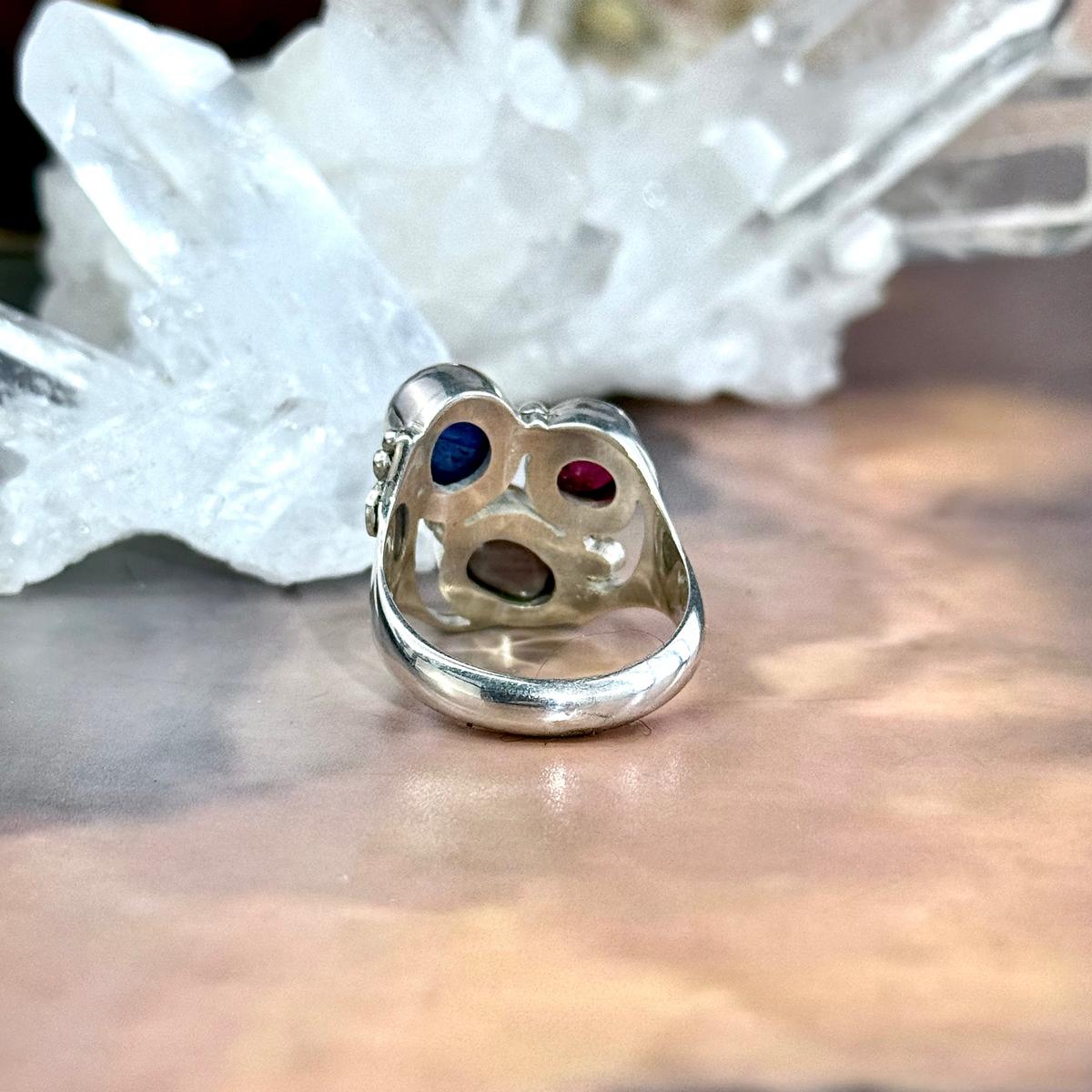 Sterling Silver Multi Stone Ring
