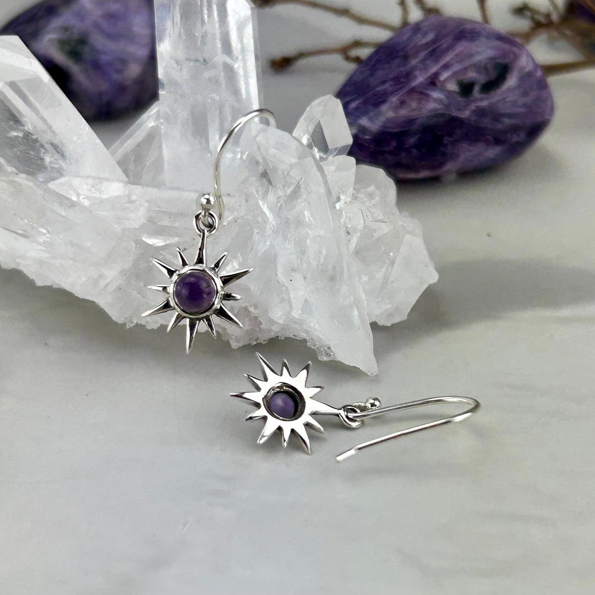 Amethyst Star Earrings