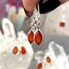 Carnelian Silver Drop Earrings