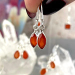 Carnelian Silver Drop Earrings