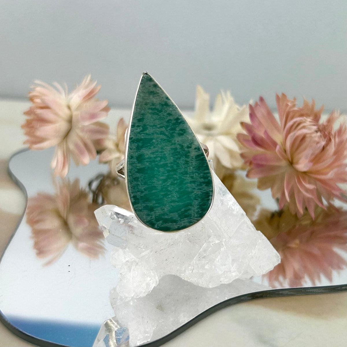 925 Silver Amazonite Ring