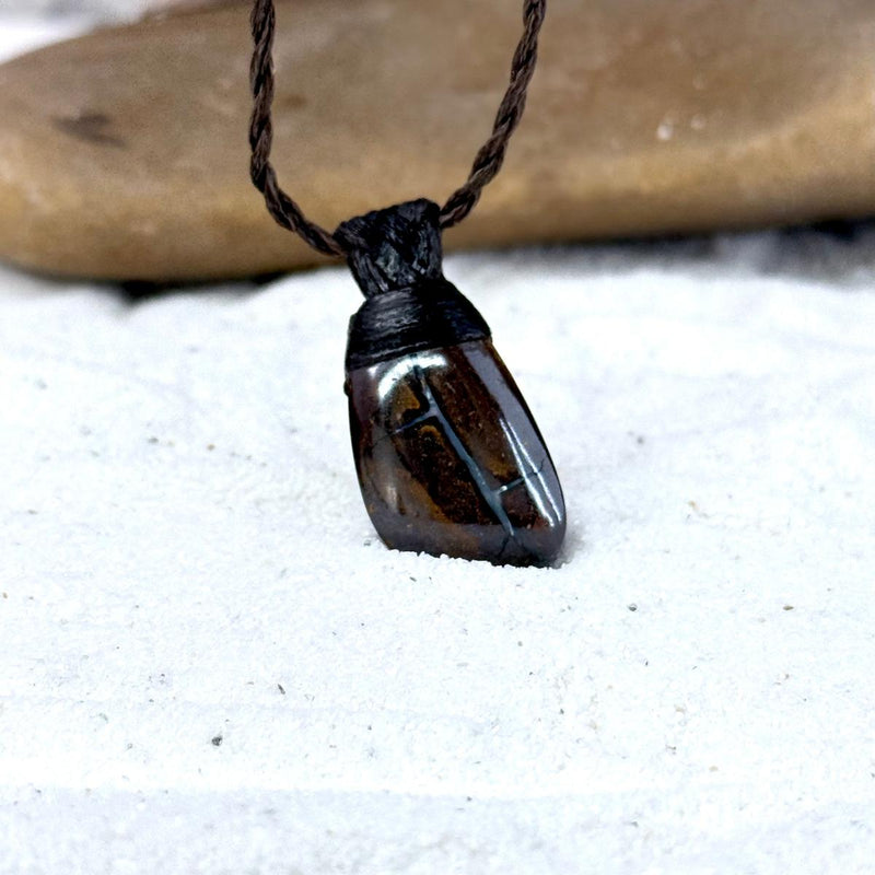 Boulder Opal & Leather Cord Talisman Necklaces