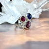 Star Ruby, Kyanite & Garnet Ornate Ring