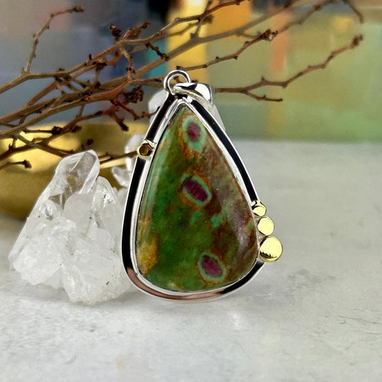 Ruby Fuchsite Teardrop Pendant