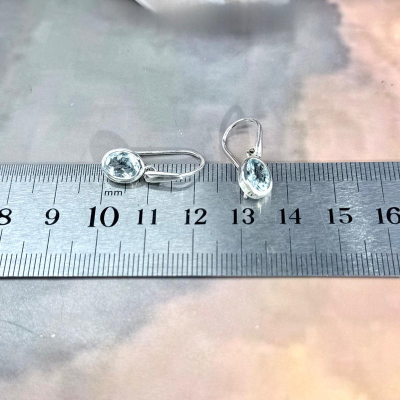 Aquamarine Oval Cut Drop Earrings