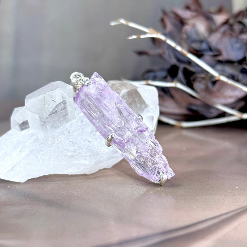 Rough Cut Kunzite Pendant