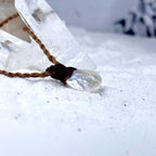 White Pearl Leather Cord Necklace