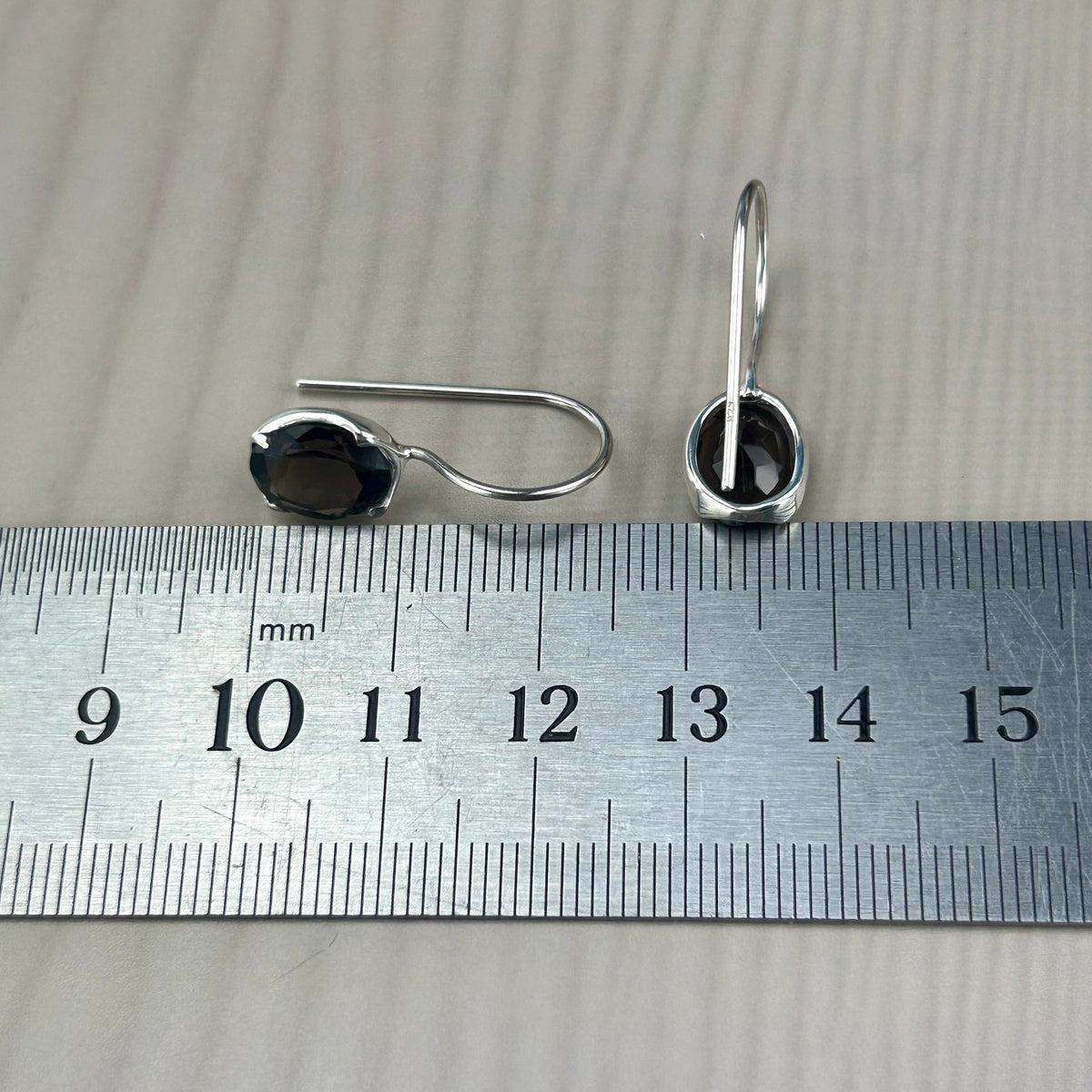 Oval Cut Smokey Quartz Earrings