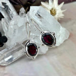 Garnet Sterling Silver Earrings