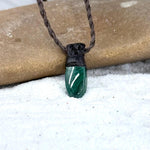 Malachite & Leather Cord Talisman Necklaces (Small & Extra Small)