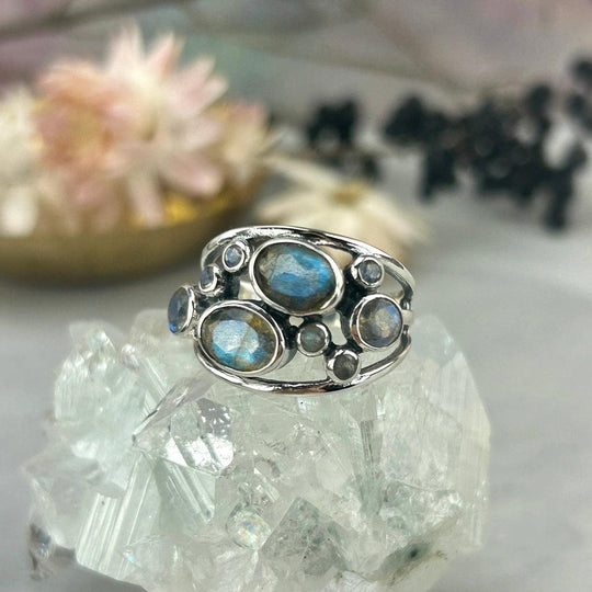 Labradorite Cluster Ring