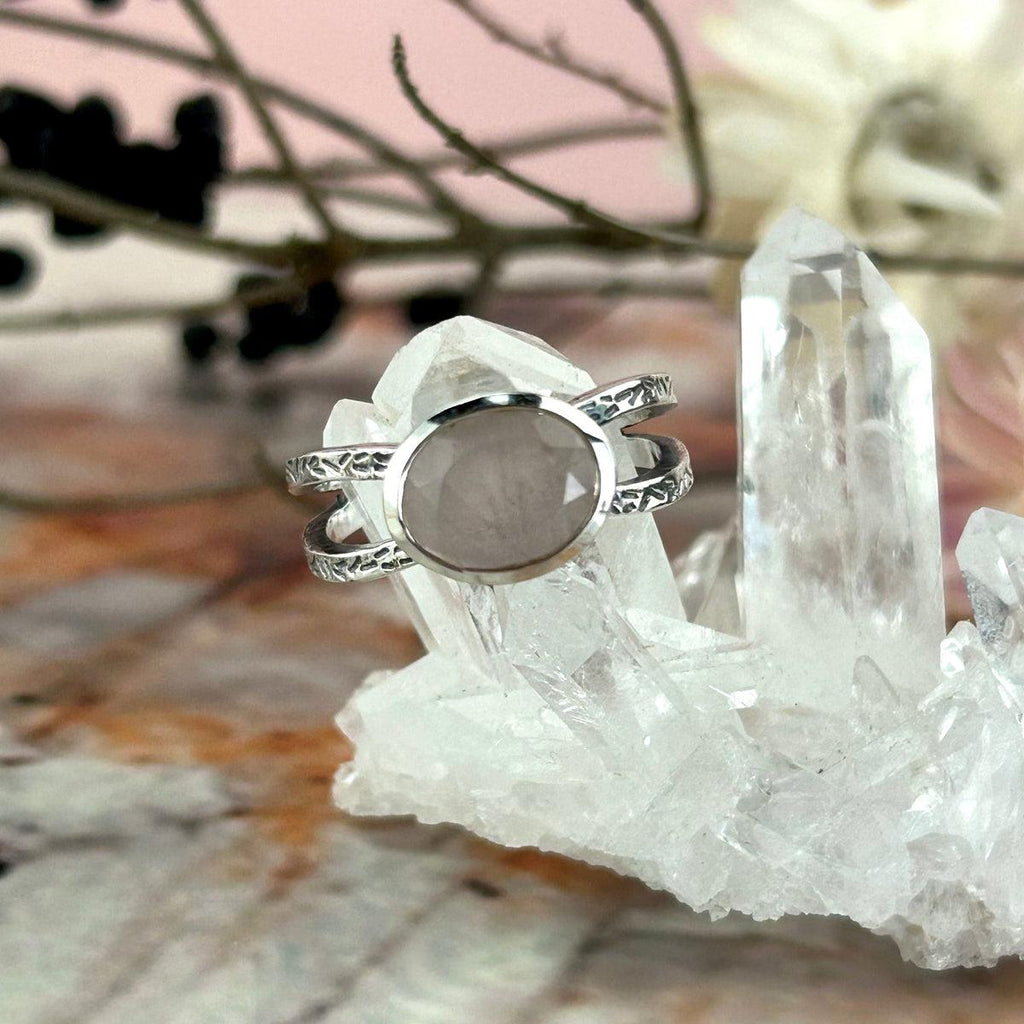 Split Band Rose Quartz Ring