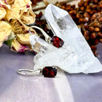 Garnet Rectangular Drop Earrings
