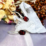 Garnet Rectangle Drop Earrings