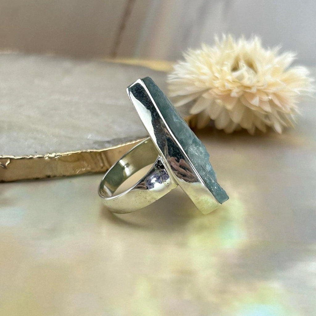 Unpolished Aquamarine Ring