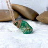 Chrysoprase & Leather Cord Talisman Necklace