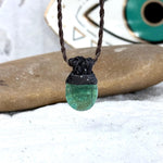 Malachite & Leather Cord Talisman Necklaces (Small & Extra Small)