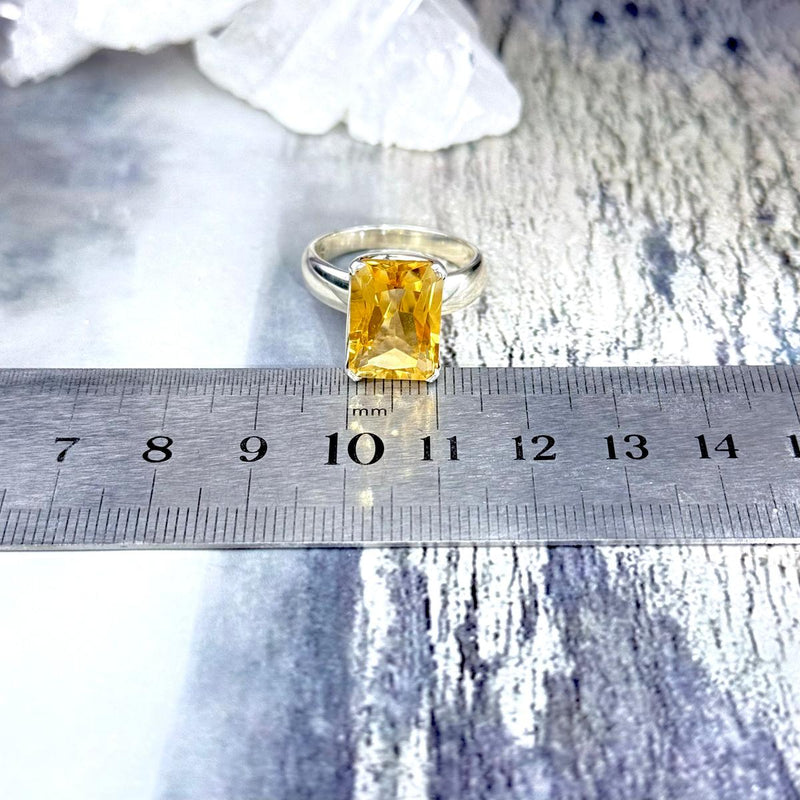Yellow Gemstone Silver Ring