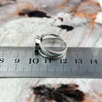Pink Crystal Silver Ring