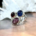 Mixed Gemstone Silver Ring