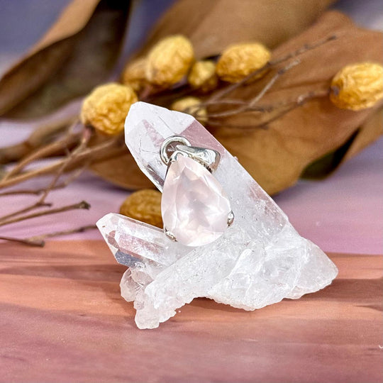 Rose Quartz Teardrop Cut Pendant