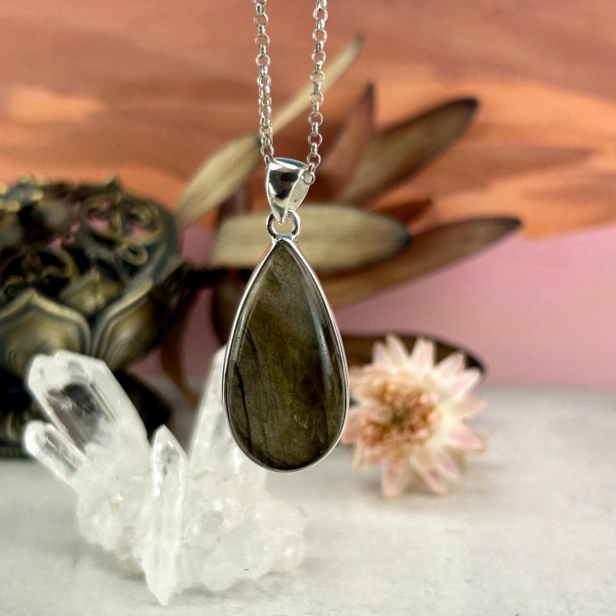 Labradorite Teardrop Charm