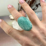 Green Crystal Oval Ring