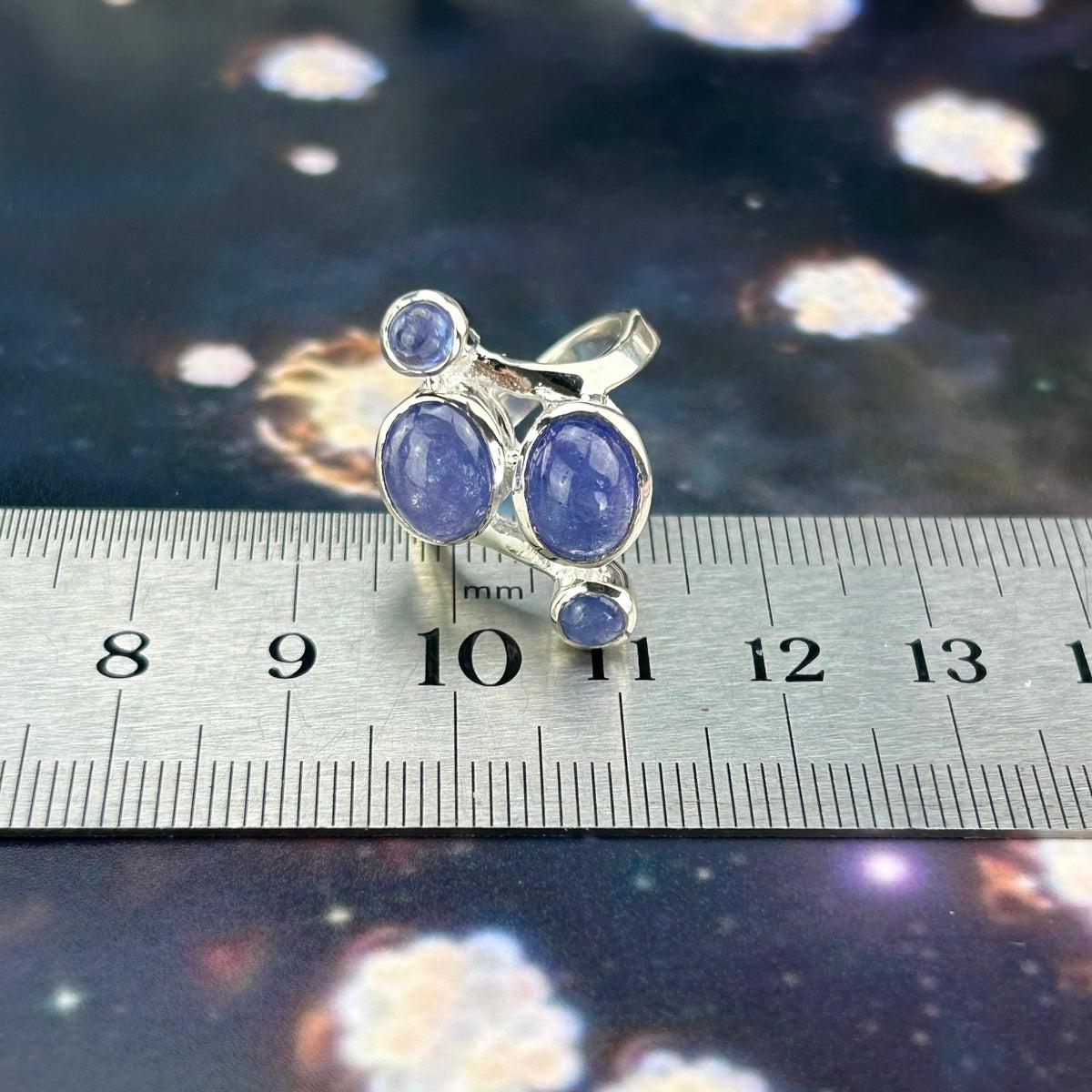 Blue Crystal Silver Ring