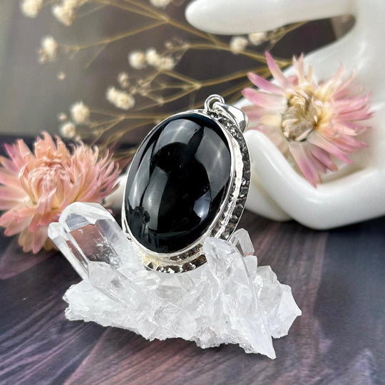 Black Star Diposide Oval Pendant