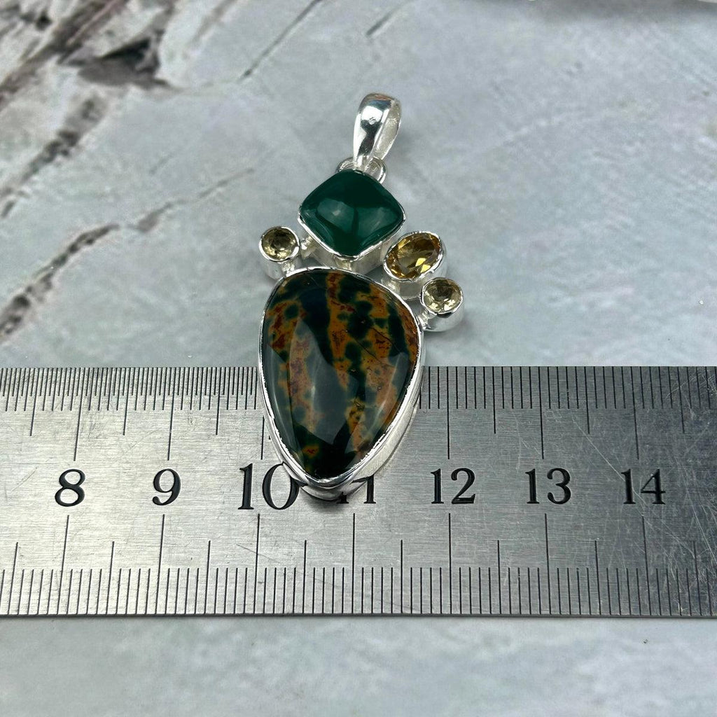 Jasper, Onyx And Citrine Pendant