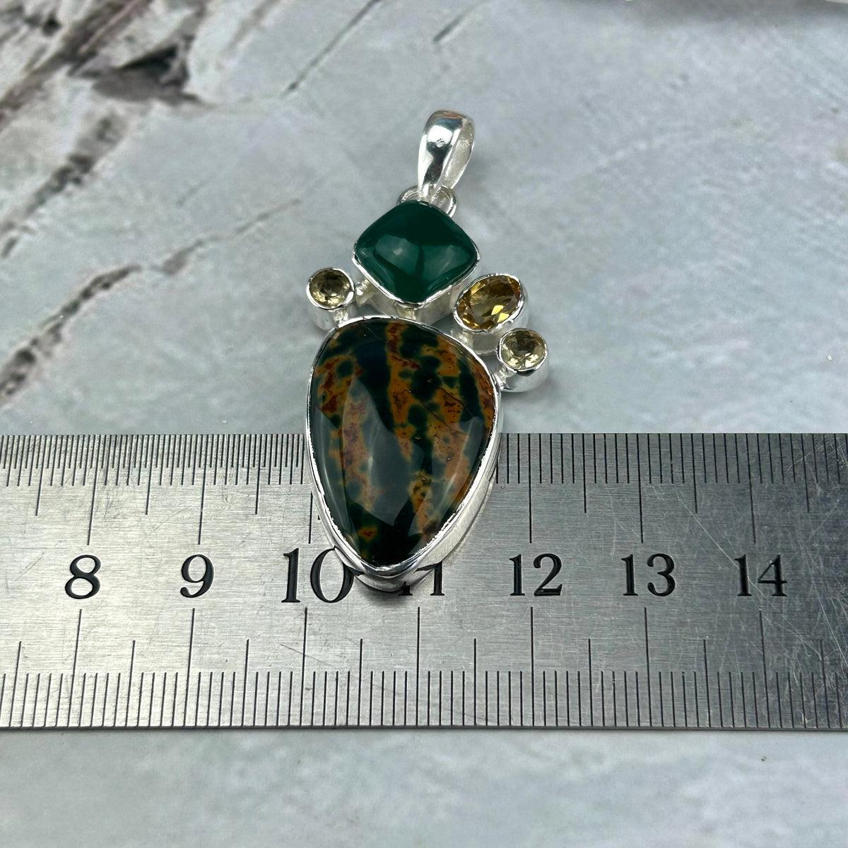 Jasper, Onyx And Citrine Pendant