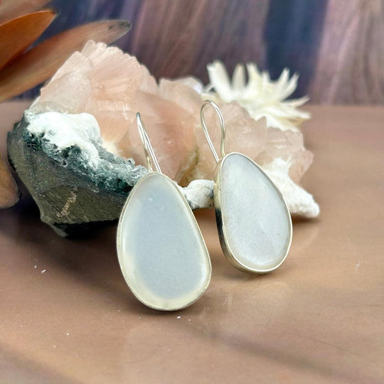 Cat’s Eye Moonstone Freeform Drop Earrings